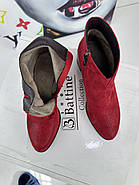 Ботильони жіночі Battine B4092 червоні на середньому каблуці 36, фото 9