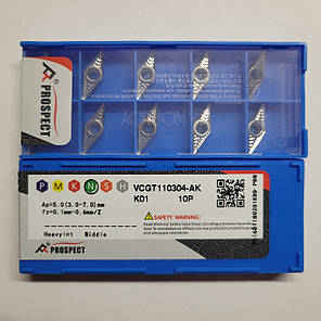 VCGT110304-AK K01 Prospect (Кольоровий метал) Твердосплавна пластина, фото 2