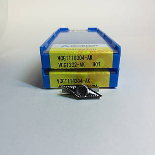 VCGT110304-AK H01 Korloy (Кольоровий метал) Твердосплавна пластина, фото 1