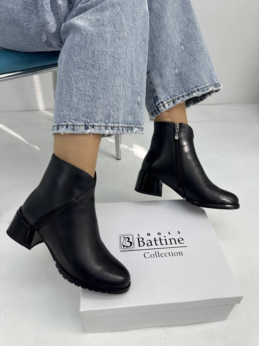 Черевики жіночі зимові Battine V925-670C-M5-A500 Black чорні шкіряні 38, фото 1
