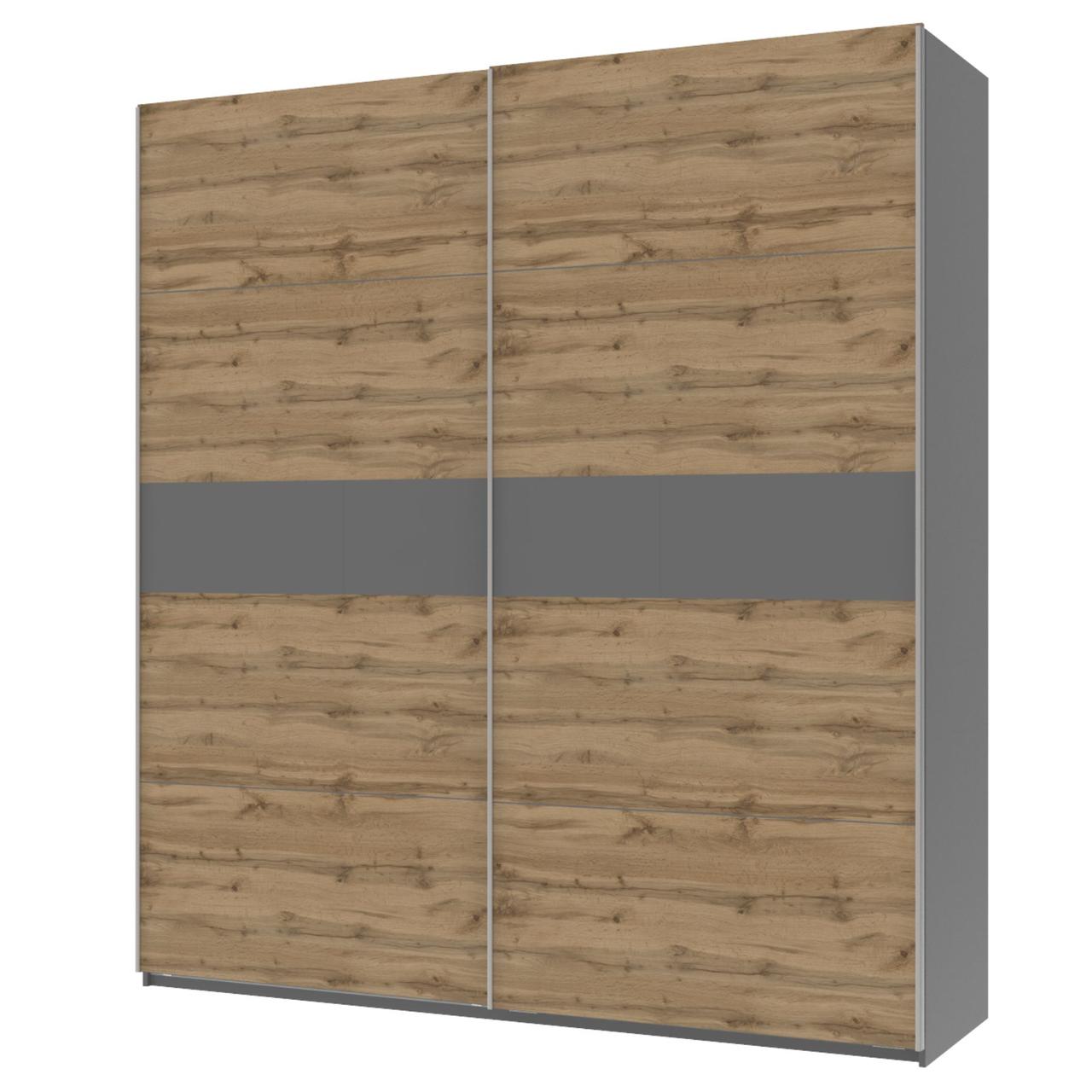 Шафа купе G-Caiser Графіт/Дуб Евок вставка графіт 2 ДСП /5 частей 220х60х240 (44900391), фото 1