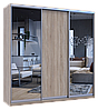 Шафа купе Doros Сіті Лайт Дуб сонома 1 ДСП / 2 дзеркала 225х60х225 (42002136), фото 4