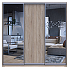 Шафа купе Doros Сіті Лайт Дуб сонома 1 ДСП / 2 дзеркала 225х60х225 (42002136), фото 5