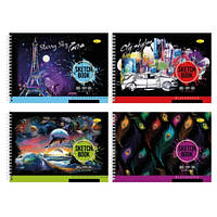 Альбом А5 чорний папір 24 аркуші спіраль 120 гм2 Апельсин, 600123