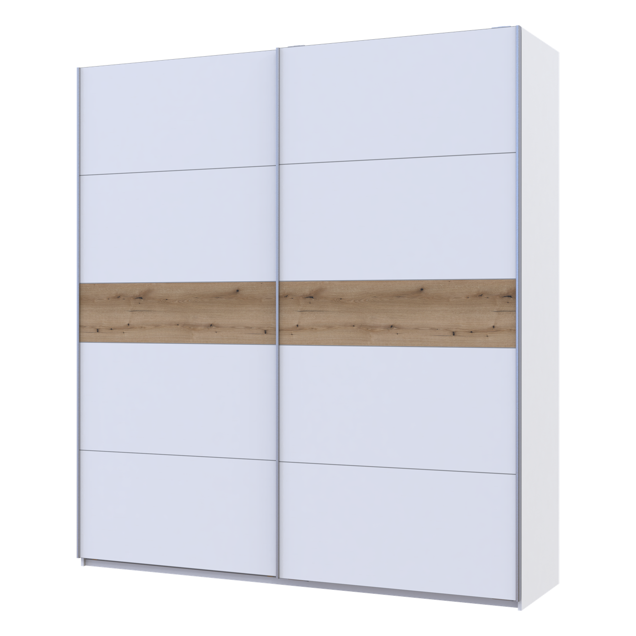 Шафа купе Doros G-Caiser Білий/Білий вставка Дуб Евок 2 ДСП /5 частин 220х60х240 (44900283), фото 1