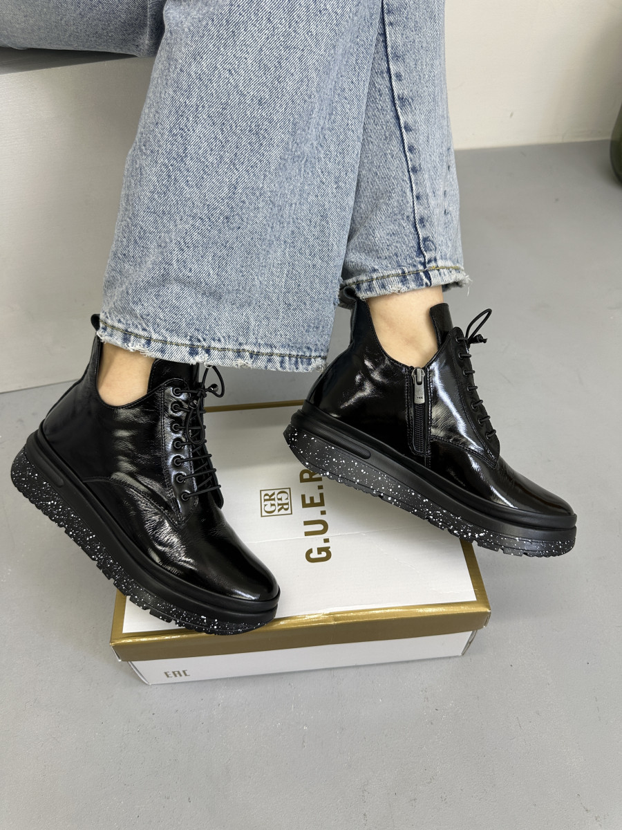 Черевики жіночі GUERO G197-660 Color 002 BATTAL чорні лакові, фото 1