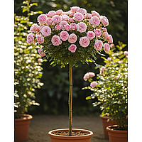 Саджанці англійської троянди Піоні Пінк на штамбі (Rose Peony Pink)