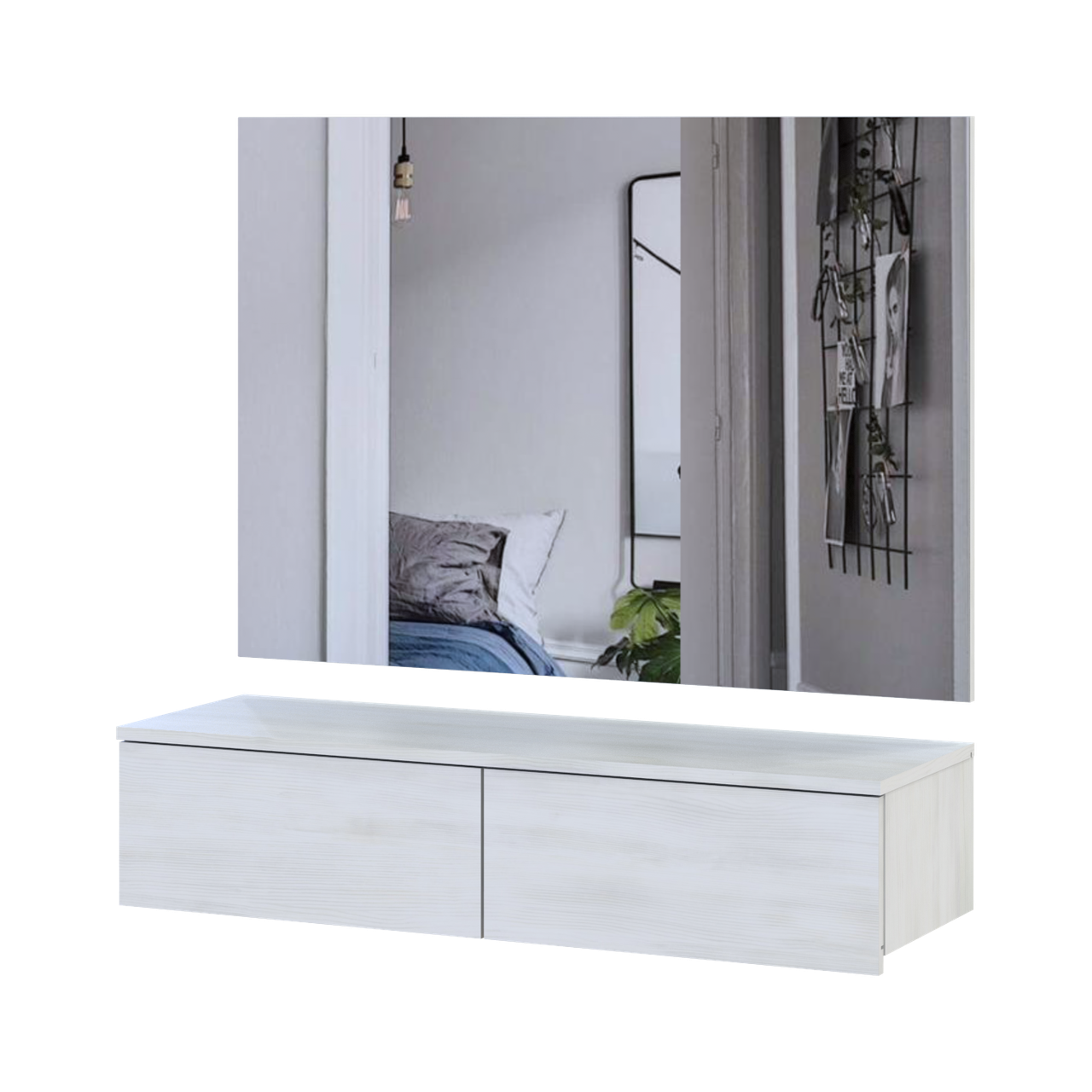 Комплект меблів Doros Левія + дзеркало Біле дерево 100х32х100 (42005240), фото 1