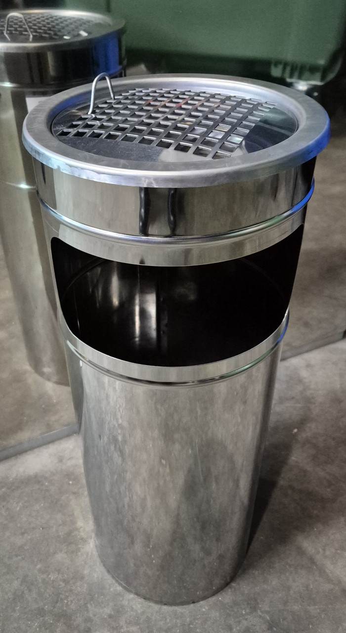 Урна для сміття на 20 літрів нержавіюча сталь з попільничкою, фото 1