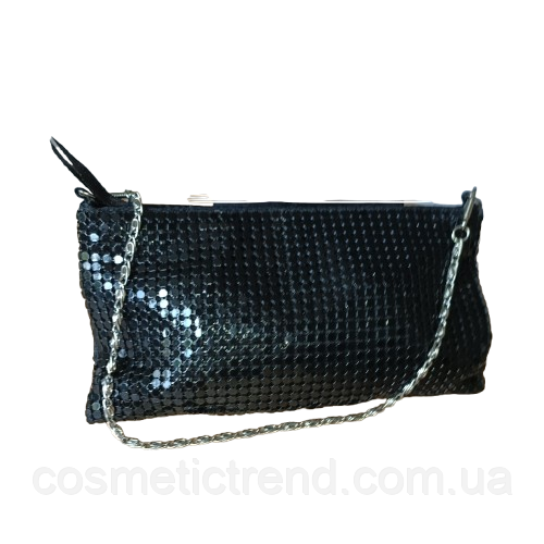 Косметичка жіноча чорна з паєтками 19,5*11*1,5 см Avon cosmetics