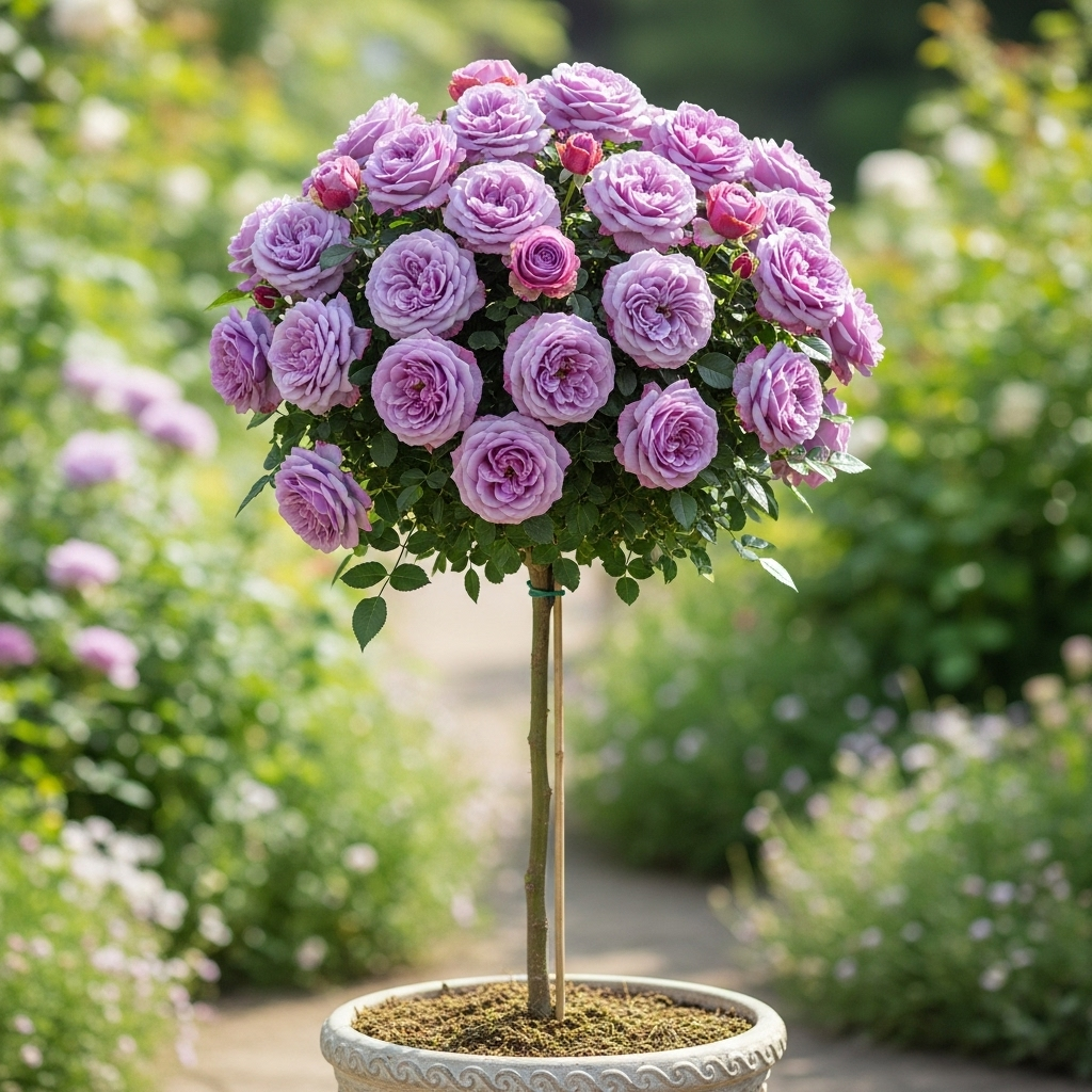 Саджанці чайно-гібридної троянди Блу Скай Фрі на штамбі (Blue Sky Free), фото 1