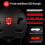 Велосипедний шолом ILM E3-10L, унісекс, розмір L-XL, з USB LED ліхтарем і знімним козирком, фото 2