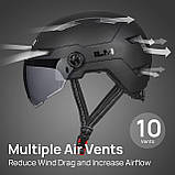 Велосипедний шолом ILM E3-10L, унісекс, розмір L-XL, з USB LED ліхтарем і знімним козирком, фото 5