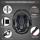 Велосипедний шолом ILM E3-10L, унісекс, розмір L-XL, з USB LED ліхтарем і знімним козирком, фото 6