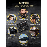 Набір 11 в 1 професійних перукарських ножиць + гребінці, затискачі, накидка, щітка в органайзері чорний, фото 6