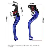Пара ручок червоних гальма та сциплення скутер мопед, фото 4