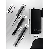 Набір 11 в 1 професійних перукарських ножиць + гребінці, затискачі, накидка, щітка в органайзері білий/син, фото 3