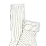Високі жіночі вовняні термо шкарпетки молочного кольору Ластівка, фото 3