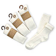 Високі жіночі вовняні термо шкарпетки молочного кольору Ластівка, фото 2