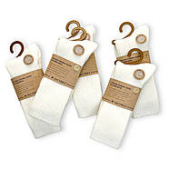 Високі жіночі вовняні термо шкарпетки молочного кольору Ластівка, фото 4