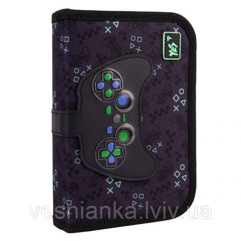 Шкільний пенал книжка для хлопчика, 1 відділення, 2 відвороти "Game On" 533629 Yes, фото 1