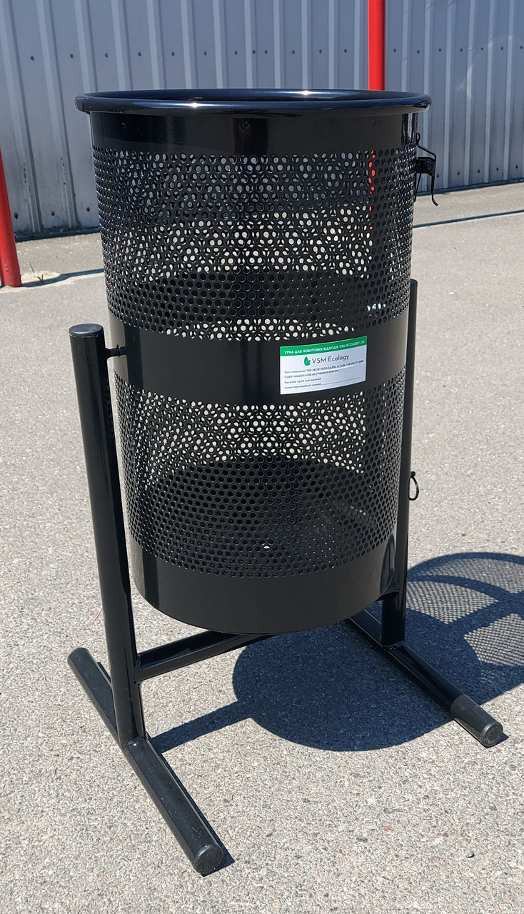 Урна переносна для сміття на 38 літрів оцинкована сталь, фото 1
