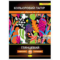 Набір кольорового двохстороннього паперу А5, 10 арк. глянцевий АП-1219