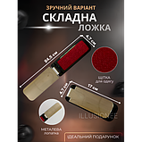 Дорожній набір із 7 предметів 3 щітки, 2 засоби для чищення, серветка та ріжок — для догляду за взуттям у футлярі, фото 3