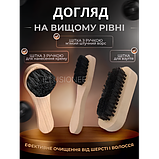 Дорожній набір із 7 предметів 3 щітки, 2 засоби для чищення, серветка та ріжок — для догляду за взуттям у футлярі, фото 4