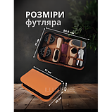 Дорожній набір із 7 предметів 3 щітки, 2 засоби для чищення, серветка та ріжок — для догляду за взуттям у футлярі, фото 9