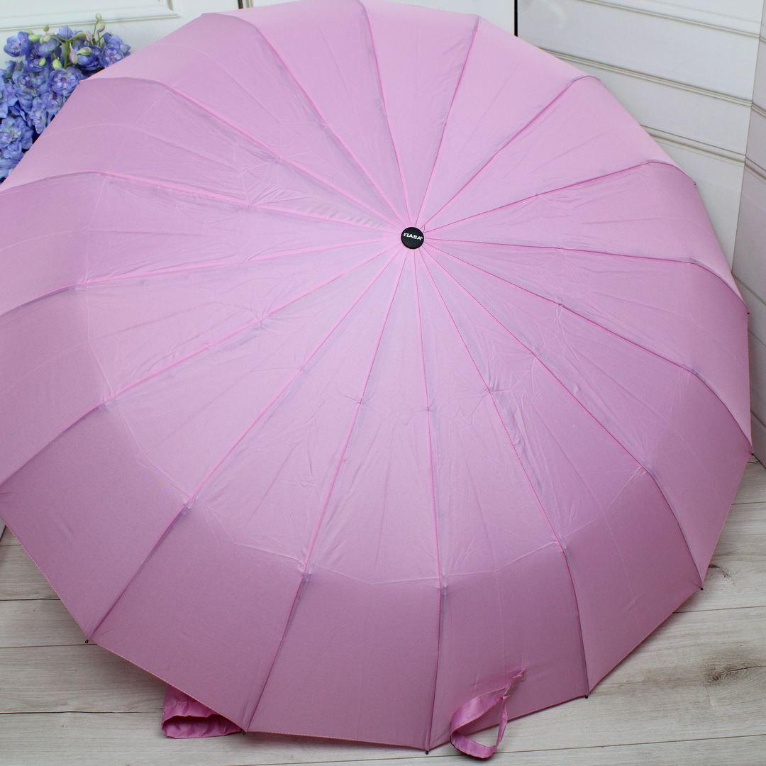 Якісна жіноча парасолька автомат антивітер 16 спиць 103см діаметр рожева Угорщина