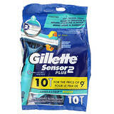 Gillette, Sensor 2 Plus, поворотна головка, одноразові бритви, 10 штук