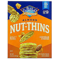 Blue Diamond, Almond Nut-Thins, снеки з рисових крекерів із мигдалем, сир чедер, 120,5 г (4,25 унції)