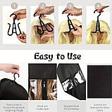 Чохол для перук і накладного волосся з прозорою вставкою та підвісною вішалкою розовий 60 × 30 см, фото 8