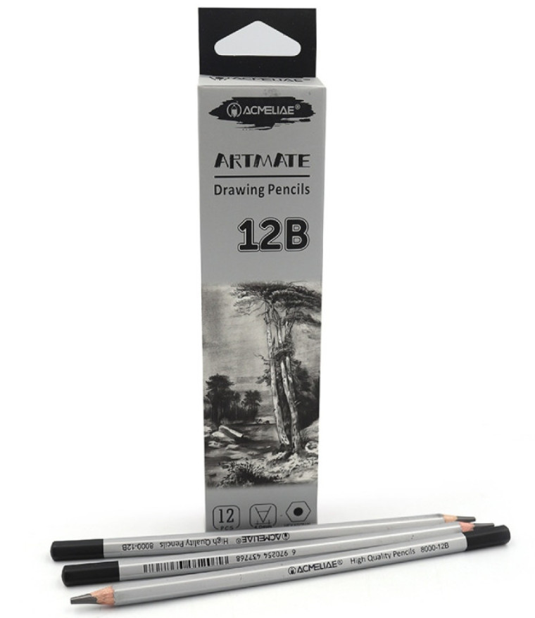 Олівці чорнографітні 12В Artmate Acmeliae 12шт