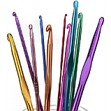 Набір Різнобарвних Алюмінієвих гачків для В'язання, Швейні Приладдя для В'язання, 100 шт., фото 7