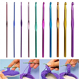 Набір Різнобарвних Алюмінієвих гачків для В'язання, Швейні Приладдя для В'язання, 100 шт., фото 8