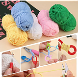 Набір для в'язання гачком із 59 предметів із гумовими ручками, набором пряжі та сумкою для зберігання, фото 5