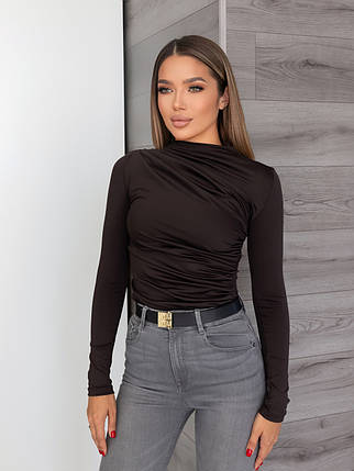 Базовий жіночий лонгслів з драпіруванням "Sweet" | Норма і батал, фото 1