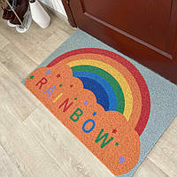 Гумовий килим для витирання ніг, килим придверний з ПВХ "Райдуга", 40*60 см