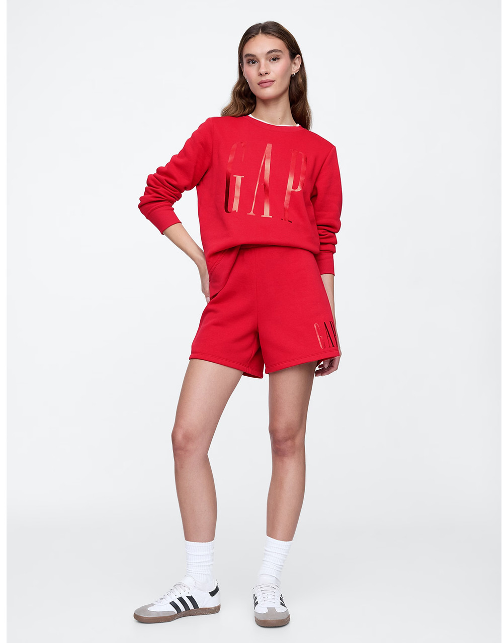Жіночі шорти на флісі GAP з логотипом 1159843555 (Червоний XL), фото 1
