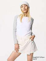 Женская юбка-шорты UNIQLO из легкой джинсовой ткани 1159843556 (Бежевый S)