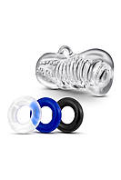Набор мастурбатор и 3 эрекционных кольца Blush Quickie kit прозрачный