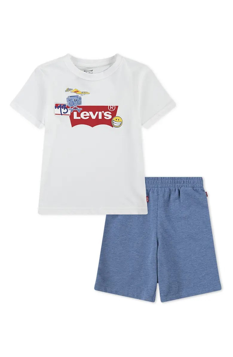 Дитячий комплект Levi's футболка та шорти 1159843573 (Синій/Білий 116-122), фото 1