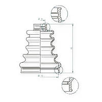 Пильовик Renault, Dacia, Citroen 65- зовнішній (19x73x99) шруса