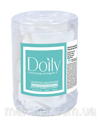 Серветки AQUA ABSORB Doily, 5×5 см, білі, 50 г/м², 400 шт/тубус., фото 1