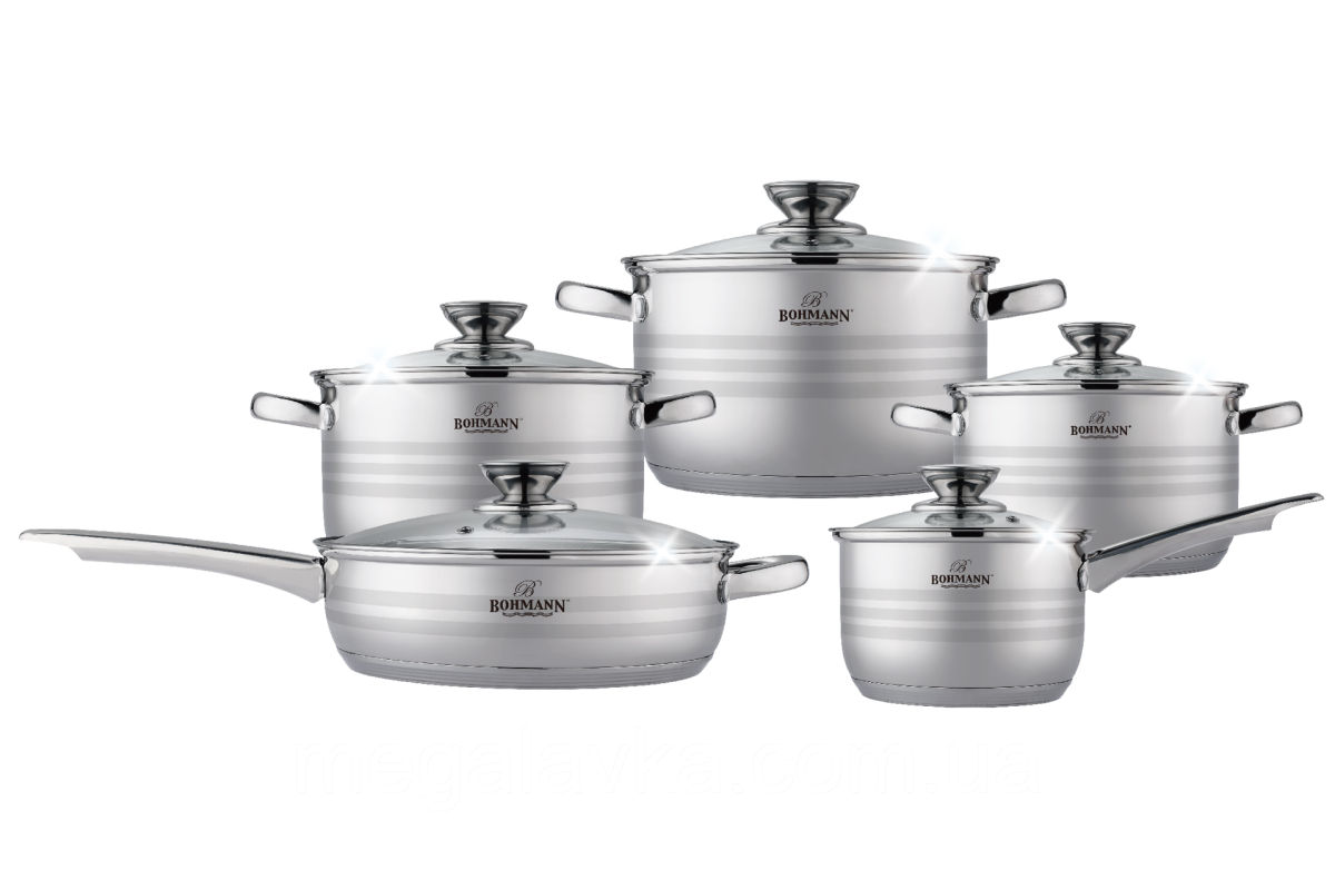 Набір посуду 10 предметів Bohmann BH 1510 MRB - MegaLavka, фото 1