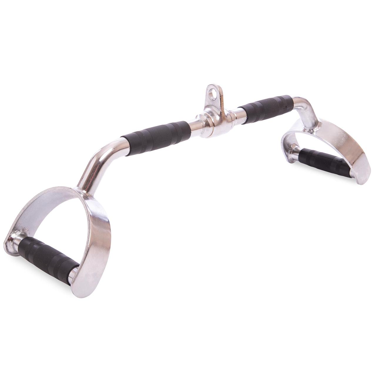 Рукоятка для тяги вигнута з широким паралельним хватом ручка для блочного тренажера 80224, фото 1