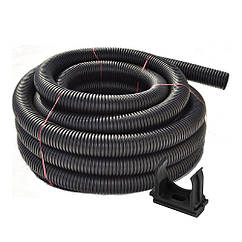 Комплект: гофротруба стандартна ДКС ПВД D 32 (25 м) чорна + кліпси для гофри 32 мм (50 шт/уп) чорні