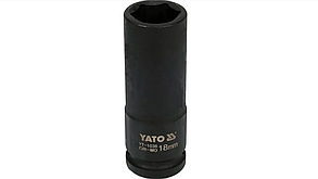 Головка торцева ударна 6-гранна YATO: подовжена, квадрат 1/2", М = 18 мм, L = 78 мм YT-1038